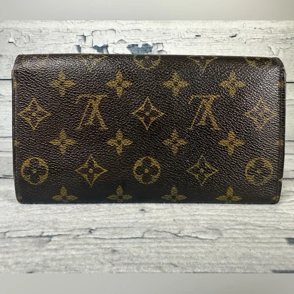 Louis Vuitton Portefeuille Sarah Long Bifold Wallet Monogram Leather Canvas - Picture 2 of 16